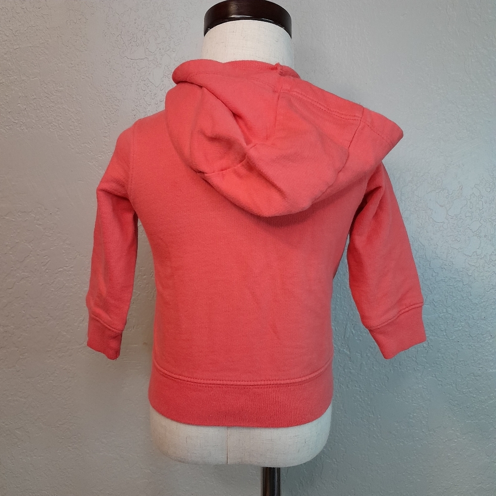 Carter's Baby Girl 6 Month Coral Full Zip Hoodie Floral Elephant - Picture 5 of 7